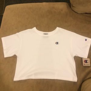 White Champion Half T-Shirt